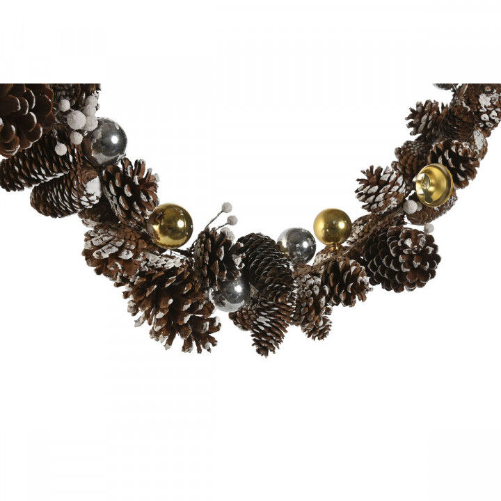 Kerstkrans Home ESPRIT Gouden Zilverkleurig Natuurlijk 8 x 8 x 120 cm (2 Stuks)