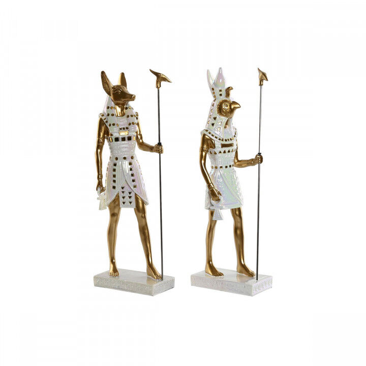Decorative Figure Home ESPRIT White Golden Resin Oriental Egyptian Man 7 x 11,5 x 36 cm (2 Units)