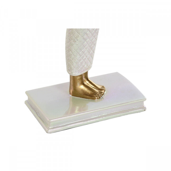 Statua Decorativa Home ESPRIT Bianco Dorato Resina Orientale 34 x 6,5 x 33,5 cm