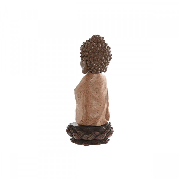Deko-Figur Home ESPRIT Braun Orange Koralle Neongrün Harz Buddha Orientalisch 9 x 9 x 21 cm (3 Stück)