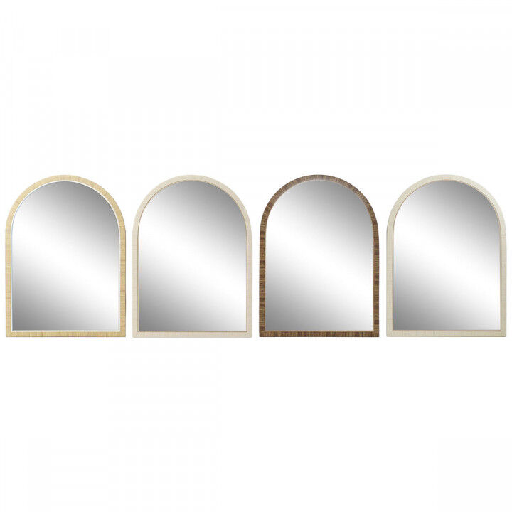 Wandspiegel Home ESPRIT Braun Beige natürlich Elfenbein Scandi 55 X 2 X 75 cm (4 Stück)