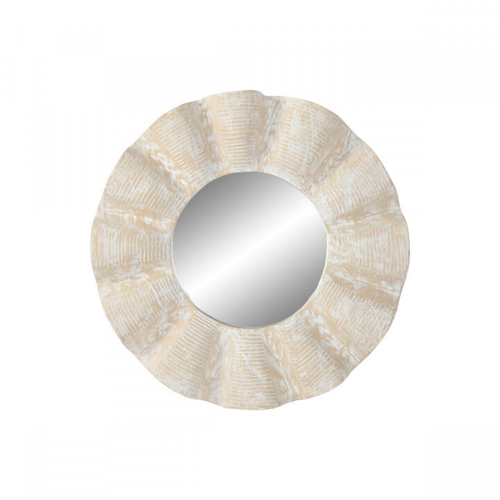 Espejo de pared Home ESPRIT Blanco Decapé Tallado 76 x 7 x 76 cm