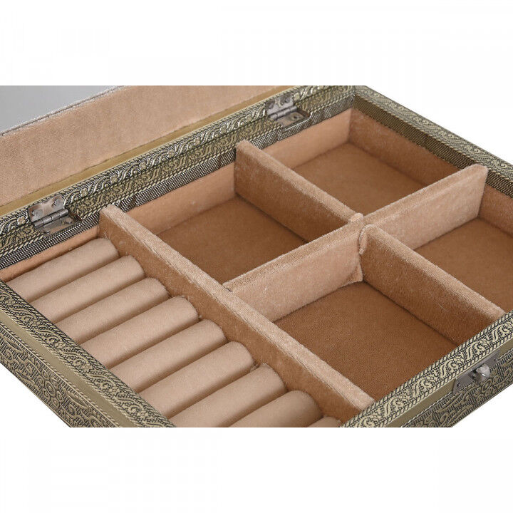 Jewelry box Home ESPRIT White Champagne Wood Aluminium 27,5 x 20 x 5,4 cm