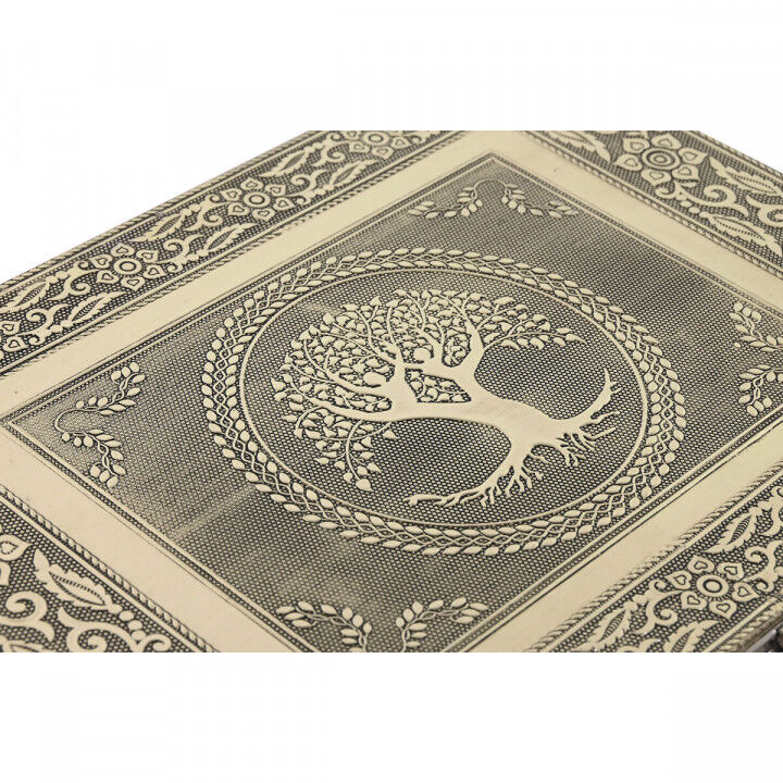 Box-Schmuckkästchen Home ESPRIT Weiß Champagner Holz Aluminium 27,5 x 20 x 5,4 cm