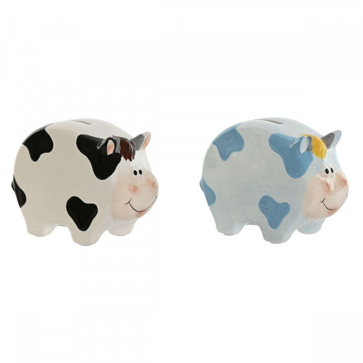 Money box Home ESPRIT Dolomite Cow 16 X 7,5 X 12,5 cm (2 Units)