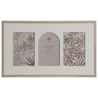 Cornice Portafoto Home ESPRIT Beige Cristallo Legno MDF Scandinavo 39 X 2 X 24 cm