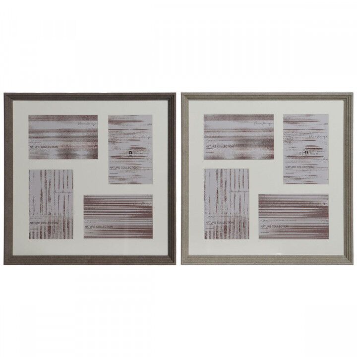 Fotolijsten Home ESPRIT Bruin Natuurlijk Kristal polyestyreen Stads 34 x 3 x 34 cm (2 Stuks)