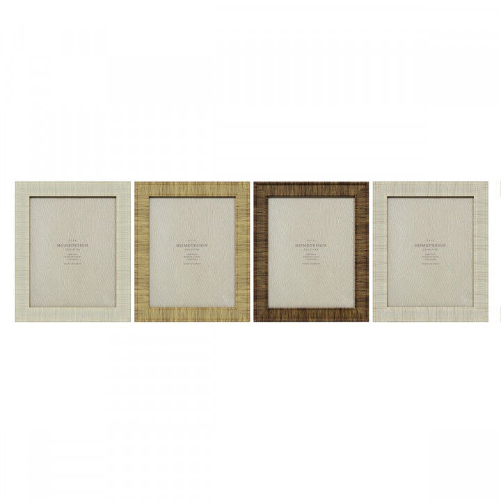 Fotolijsten Home ESPRIT Beige Natuurlijk Kristal polyestyreen Scandinavisch 25,5 X 2 X 30,5 cm (4 Stuks)
