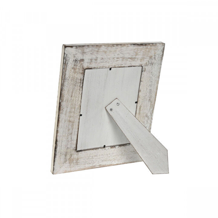 Cadre photo Home ESPRIT Blanc Naturel Verre Bois de manguier Fleur Indien 26,5 x 2 x 31,5 cm