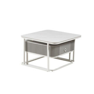 Hoofdtafel Home ESPRIT Wit 70 x 70 x 45 cm