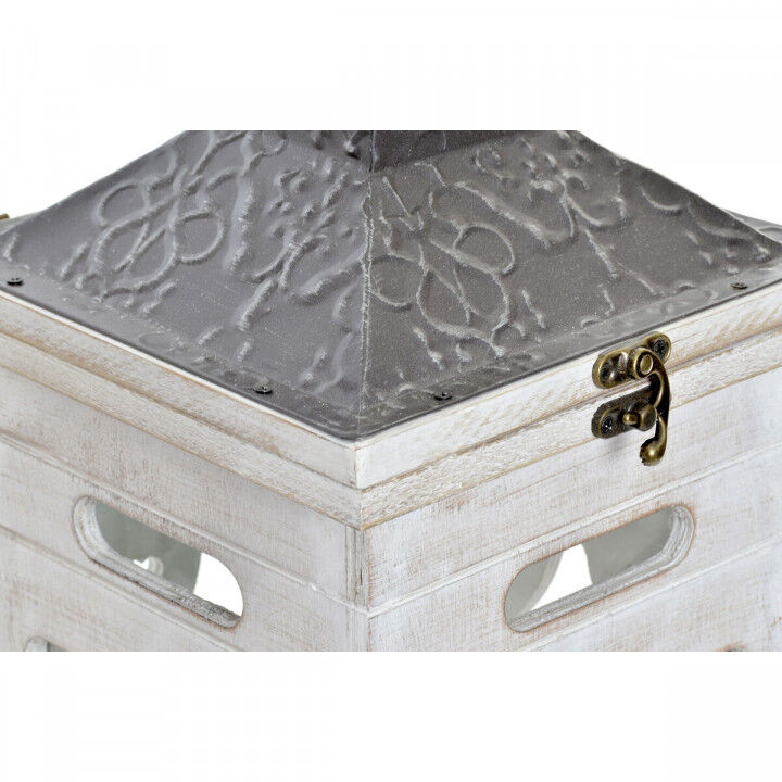 Lantaarnenset Home ESPRIT Wit Kristal Spar Etnisch Arabisch 26 x 26 x 66 cm (2 Onderdelen)