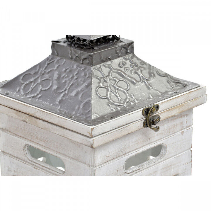 Set de faroles Home ESPRIT Natural Cristal Abeto Árabe 26,5 x 26,5 x 65 cm (2 Piezas)