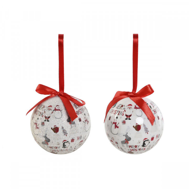 Boules de Noël Home ESPRIT Blanc Rouge PVC (7 Unités)