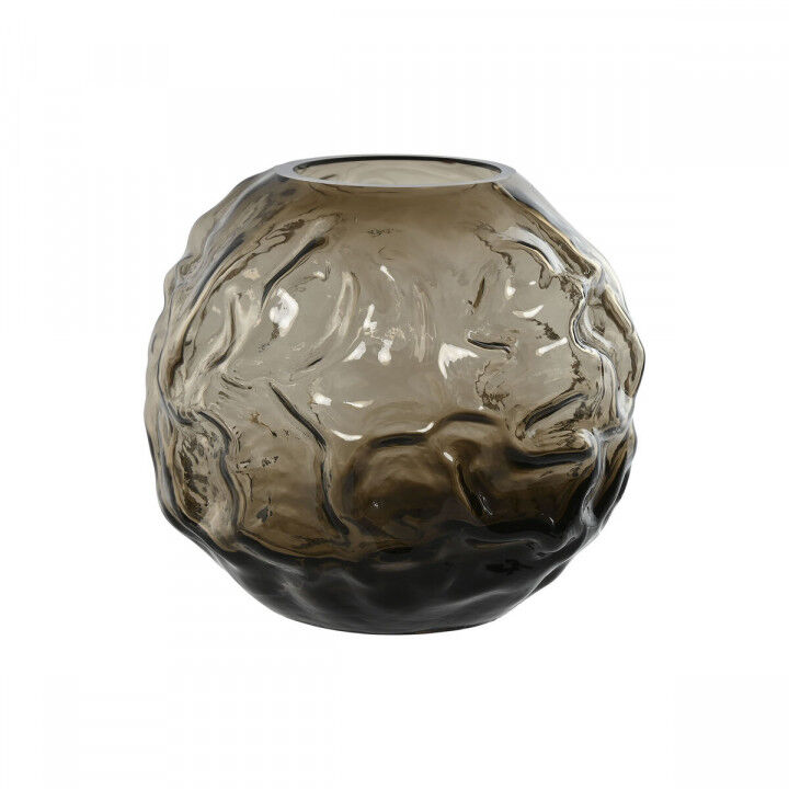 Vaso Home ESPRIT Marrone scuro Cristallo Moderno 21,5 x 21,5 x 19 cm