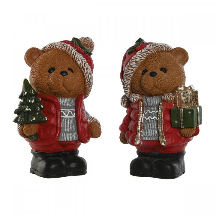 Weihnachtsschmuck Home ESPRIT Braun Rot Bär (2 Stück)
