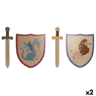 Speelzwaard Home ESPRIT 28 x 0,5 x 33,5 cm (2 Stuks)