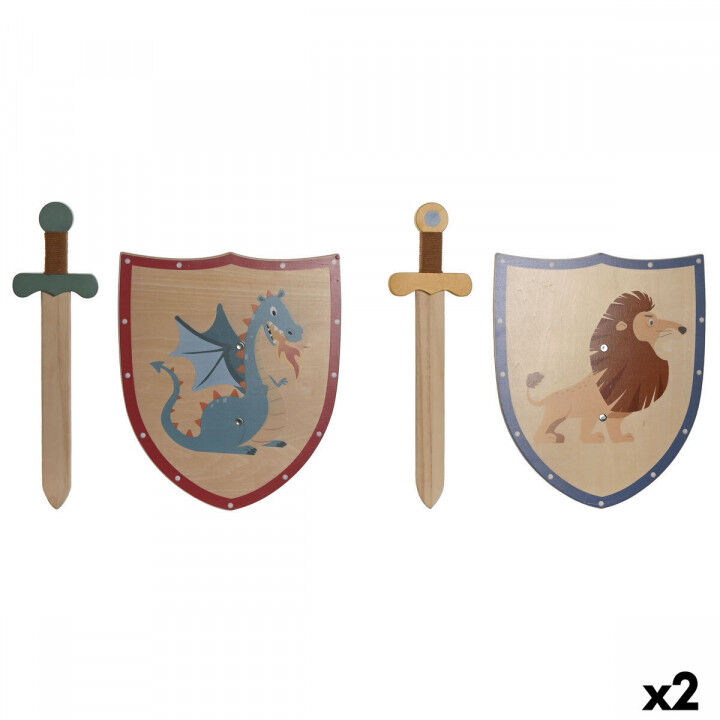 Espada de Juguete Home ESPRIT 28 x 0,5 x 33,5 cm (2 Unidades)