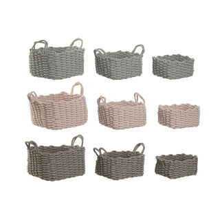 Basket spelset Home ESPRIT Touw 28 x 28 x 18 cm