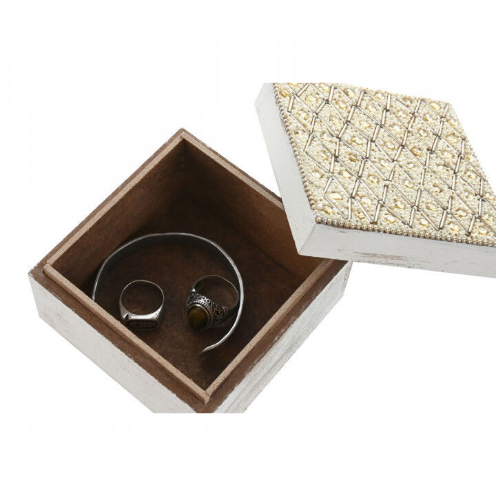 Doos-Juwelenkistje Home ESPRIT Multicolour Roze Lila Mangohout 10 X 10 X 6,6 cm (2 Onderdelen) (6 Stuks)