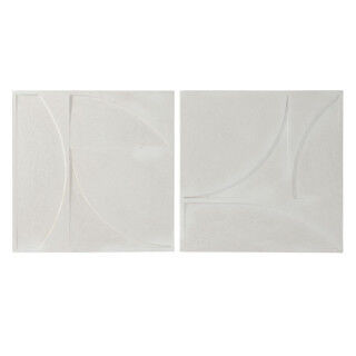 Décoration murale Home ESPRIT Blanc Moderne 80 x 4 x 80 cm (2 Unités)