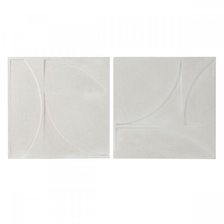 Decorazione da Parete Home ESPRIT Bianco Moderno 80 x 4 x 80 cm (2 Unità)