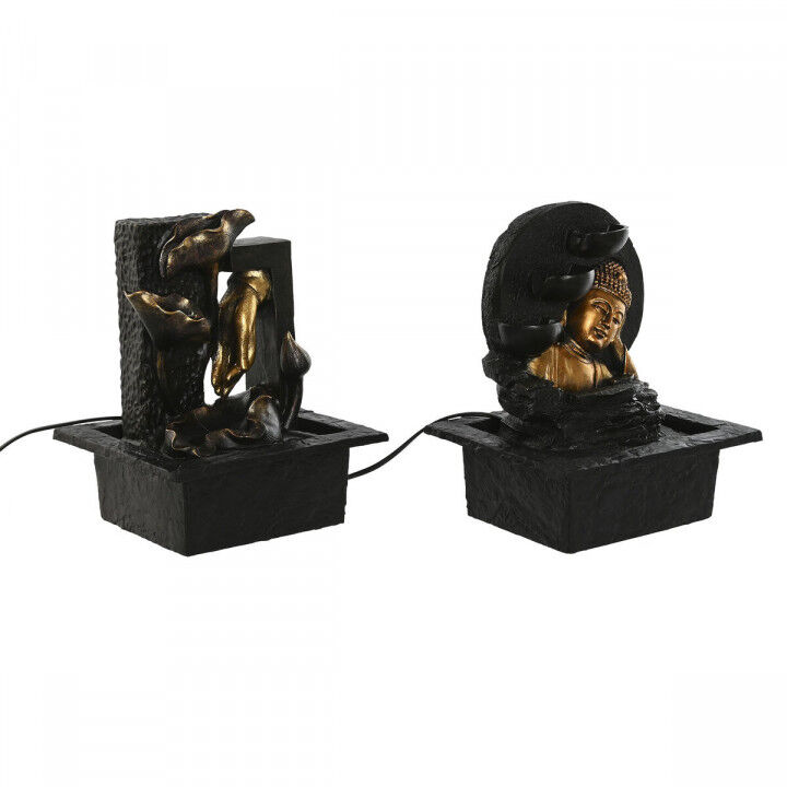 Fontana da giardino Home ESPRIT Resina Buddha Orientale 21 x 19 x 27 cm (2 Unità)