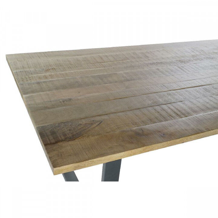 Table de Salle à Manger Home ESPRIT Noir Naturel Métal Bois de manguier 200 x 100 x 76 cm