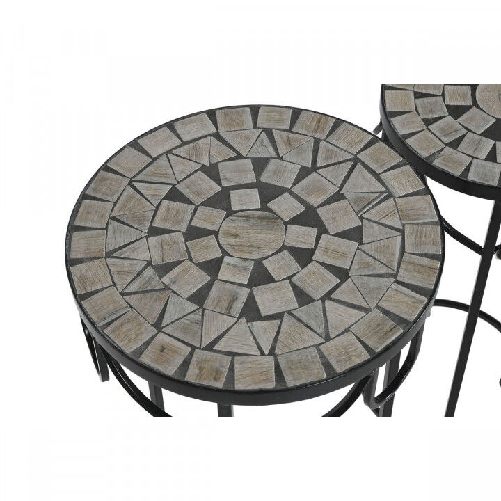 Jeu de 3 tables Home ESPRIT Noir 30 x 30 x 69 cm (3 Pièces)