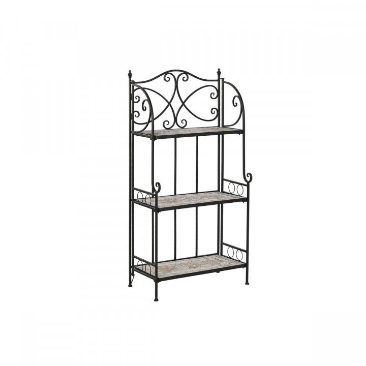 Planken Home ESPRIT Zwart Multicolour Keramisch IJzerwerk 3 Planken 54 x 29 x 121 cm 58 x 31,5 x 117 cm