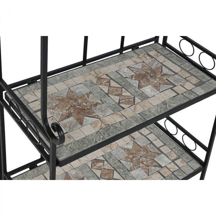 Estantería Home ESPRIT Negro Multicolor Cerámica Forja 3 Estantes 54 x 29 x 121 cm 58 x 31,5 x 117 cm