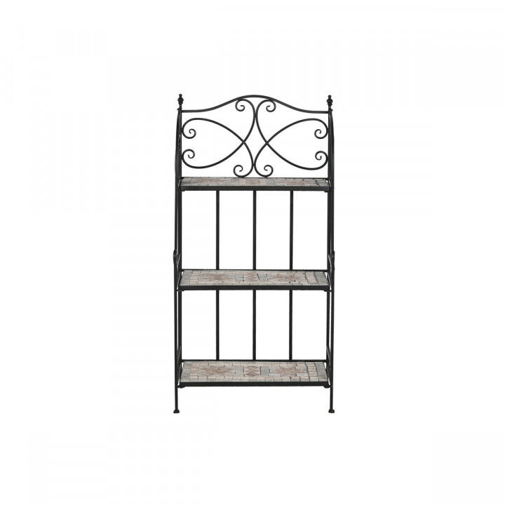 Estantería Home ESPRIT Negro Multicolor Cerámica Forja 3 Estantes 54 x 29 x 121 cm 58 x 31,5 x 117 cm