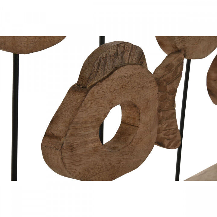 Decoratieve figuren Home ESPRIT Zwart Natuurlijk Vissen 61,5 x 10 x 53,5 cm