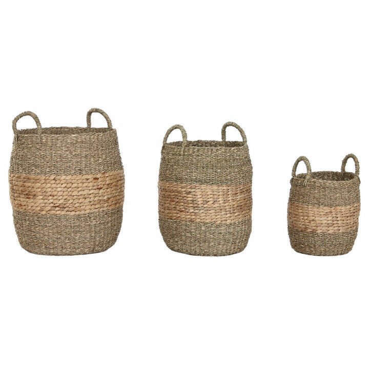 Juego de Cestas Home ESPRIT Natural Jacinto de agua (3 Piezas)