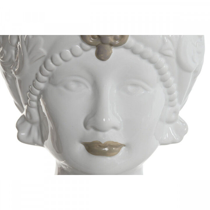 Planter Home ESPRIT White Beige Porcelain 15 x 15 x 26.5 cm (2 Units)