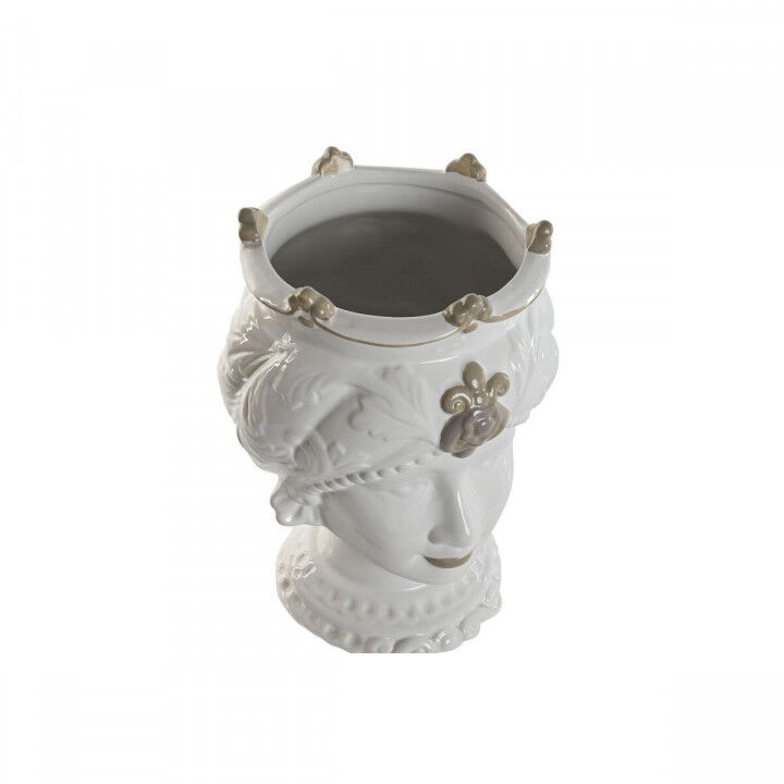 Planter Home ESPRIT White Beige Porcelain 15 x 15 x 26.5 cm (2 Units)