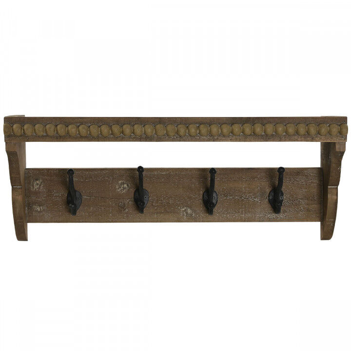 Appendiabiti da parete Home ESPRIT Marrone Nero Legno Metallo 67 x 17 x 27 cm
