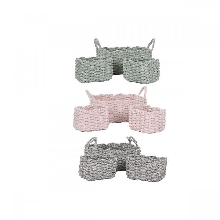 Basket set Home ESPRIT Rope 32 x 25 x 15 cm