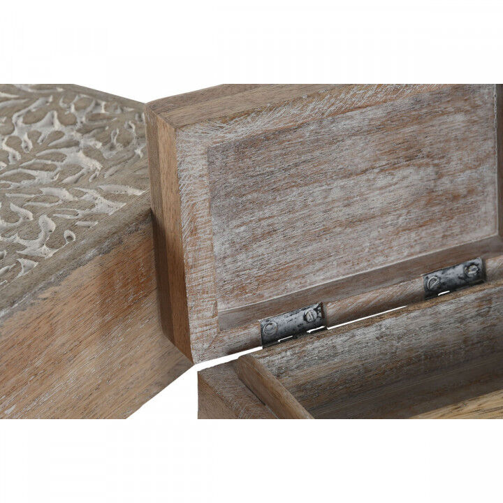 Jewelry box Home ESPRIT White Natural Mango wood (2 Pieces)