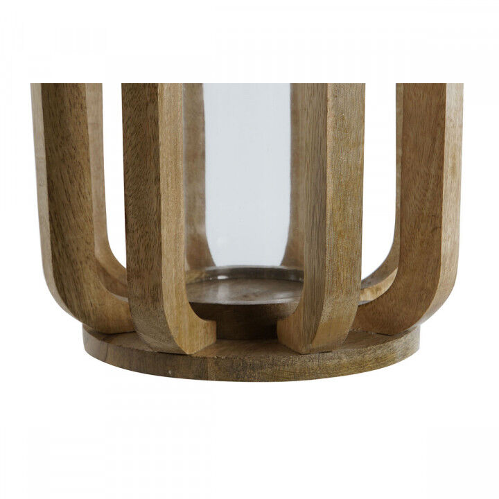 Portacandele Home ESPRIT Naturale Cristallo Legno di mango 25 x 25 x 35 cm