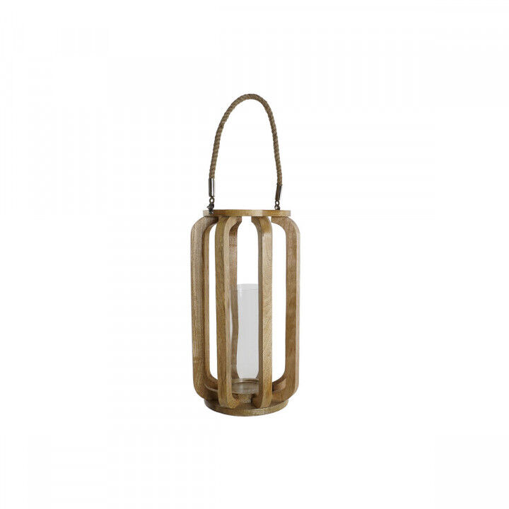 Bougeoir Home ESPRIT Naturel Verre Bois de manguier