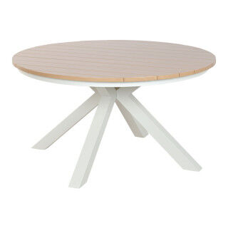 Eettafel Home ESPRIT Wit Aluminium 140 x 140 x 75 cm