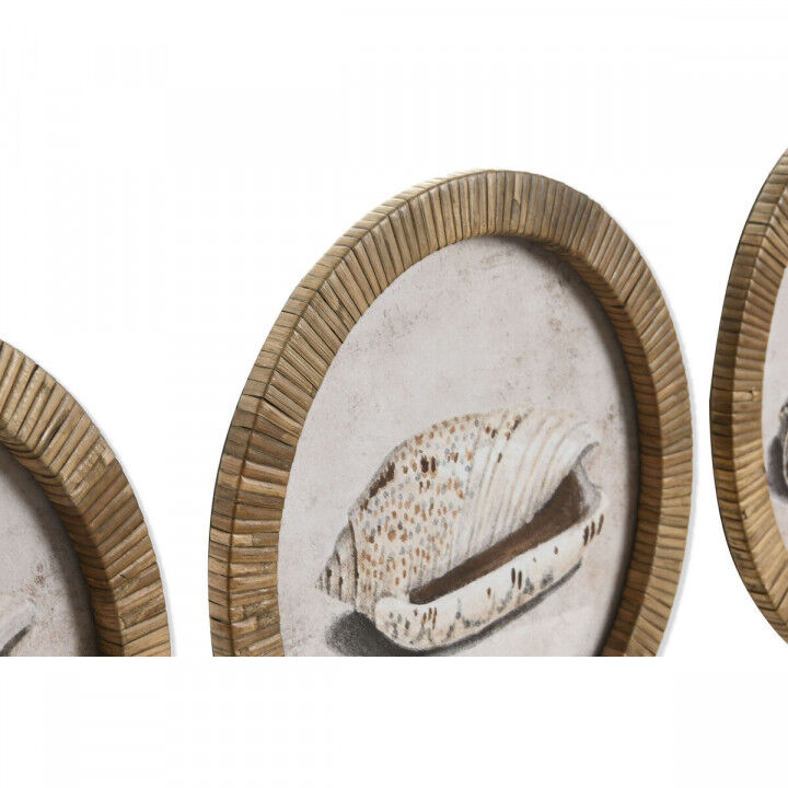 Cuadro Home ESPRIT Cristal Ratán 30 x 2 x 30 cm (9 Unidades)