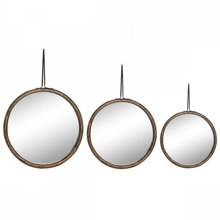 Espejo de pared Home ESPRIT Natural Tropical (3 Piezas)