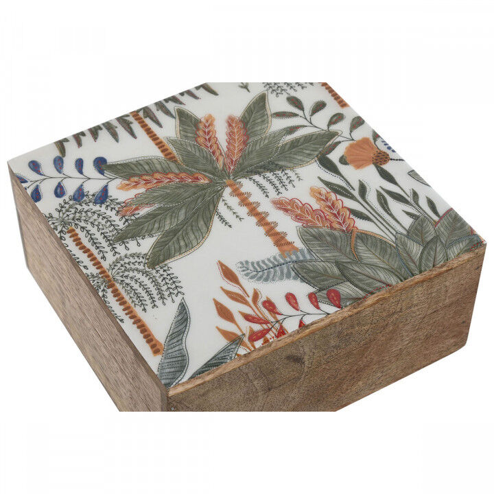 Caja-Joyero Home ESPRIT Verde Naranja Madera de mango 18 x 18 x 9 cm (2 Piezas)