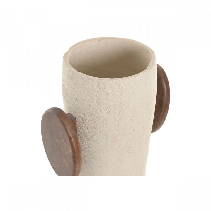 Jarrón Home ESPRIT Marrón Beige Madera de mango Papel maché