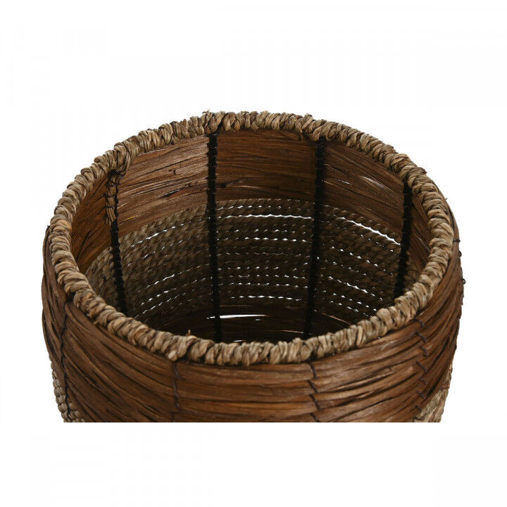 Plantenbakkenset Home ESPRIT Natuurlijk Metaal Vezel Tropisch 33 x 33 x 30 cm