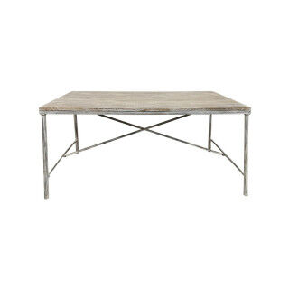 Mesa de Comedor Home ESPRIT Blanco Hierro Madera de mango 160 X 90 X 80 cm