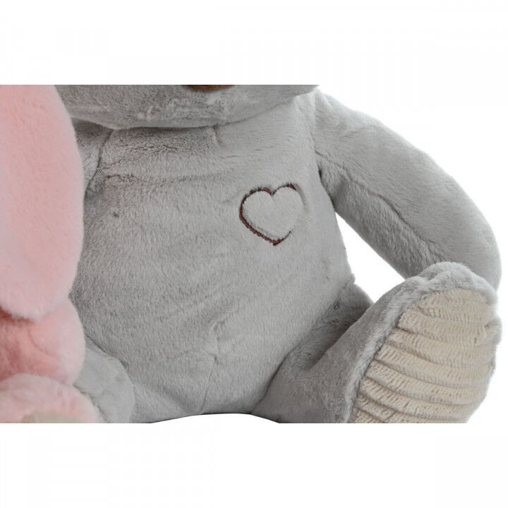 Peluche Home ESPRIT Bianco Marrone Grigio Rosa Poliestere Animale 25 x 20 x 28 cm (4 Unità)