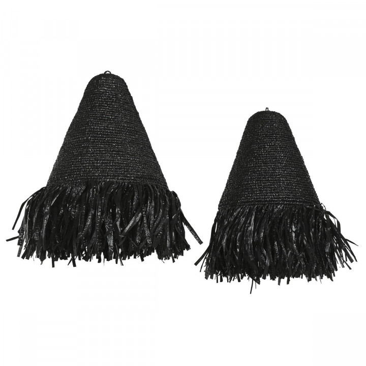 Écran de lampe Home ESPRIT Noir Raphia 60 x 60 x 80 cm