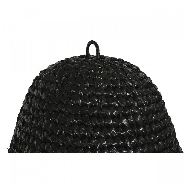 Écran de lampe Home ESPRIT Noir Raphia 60 x 60 x 80 cm